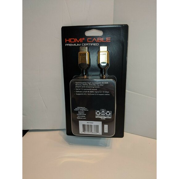 Blackweb 6 Foot High Speed HDMI Cable Premium Certified 4K UltraHD HDR New - Picture 1 of 4